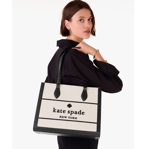 ♠️Kate Spade Ellie Canvas Large Tote, Black Multi NEW NWT